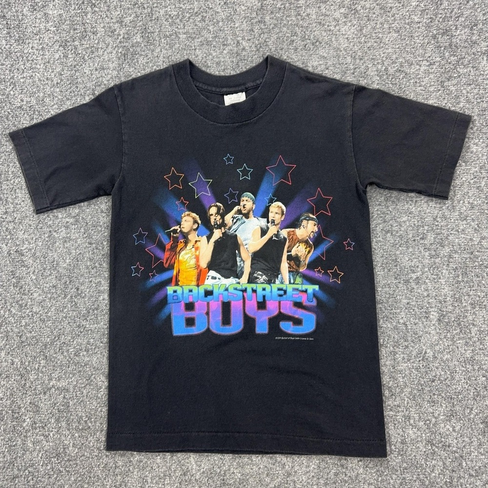 Vintage Backstreet Boys Shirt Youth Medium 10-12‎ Black 2001 Tour Graphic Tee